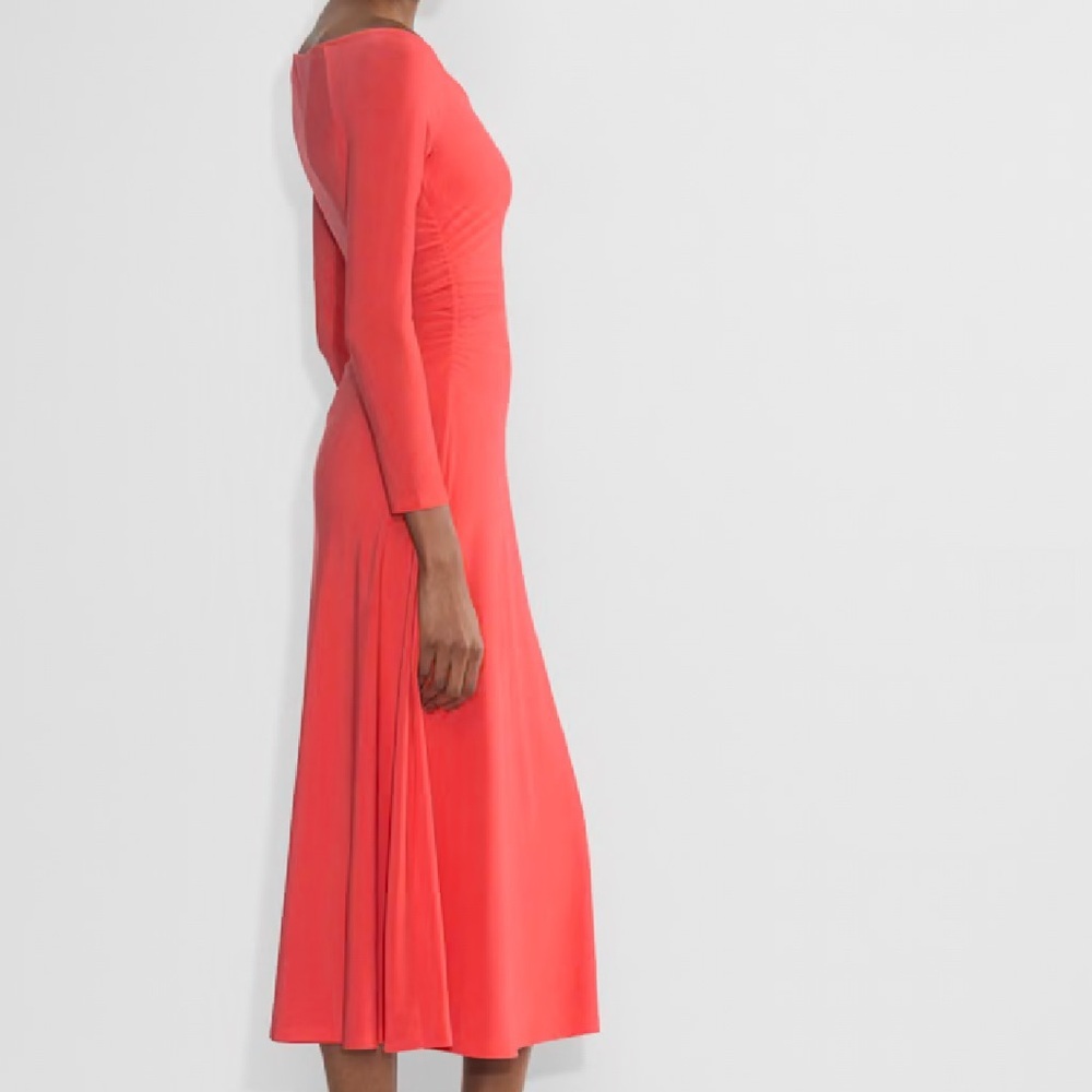 NWT! Aritzia Babaton Title Dress in Cherry Red Off-the-Shoulder Midi Size S - Picture 2 of 8